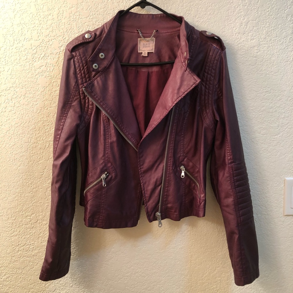 Dark maroon leather jacket